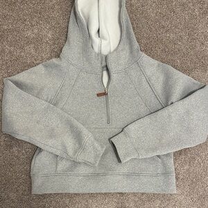 Women's Gray Half-Zip Hoodie
